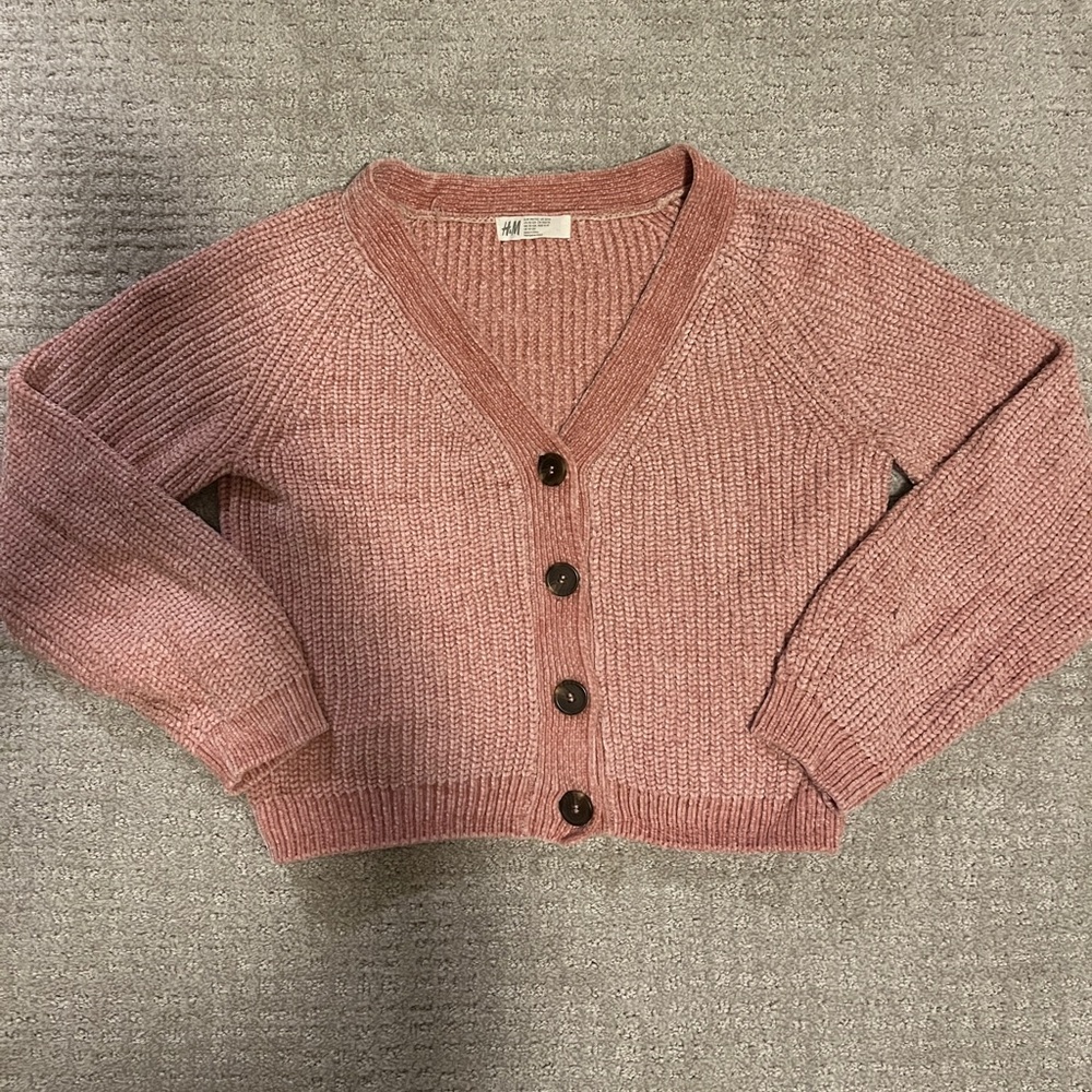 Corduroy Cropped Button Up Sweater